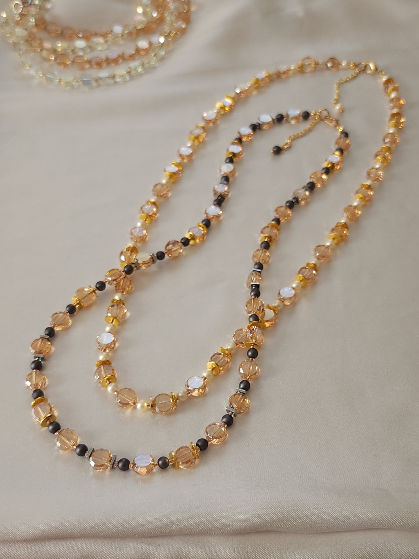 Sparkling Champagne Pearl Necklace
