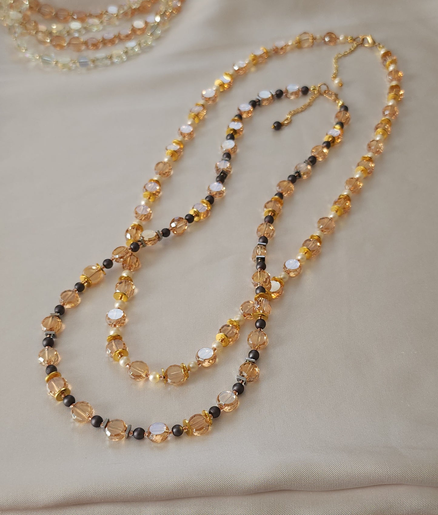 Sparkling Champagne Pearl Necklace