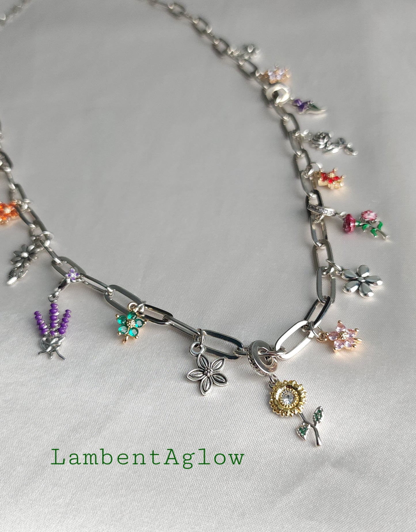 Floral Garden Charm Necklace