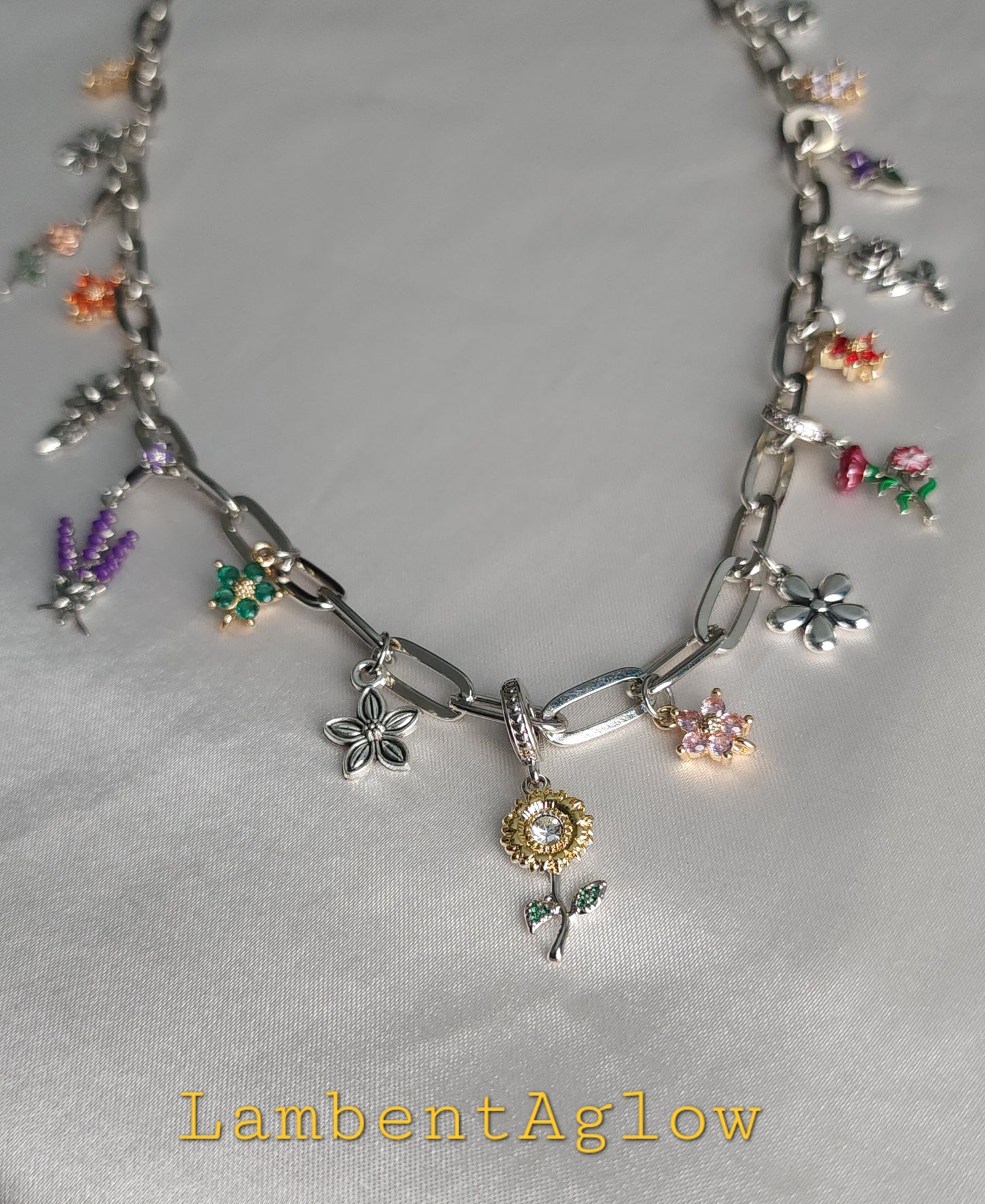 Floral Garden Charm Necklace