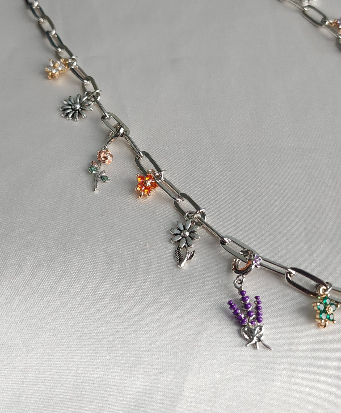 Floral Garden Charm Necklace