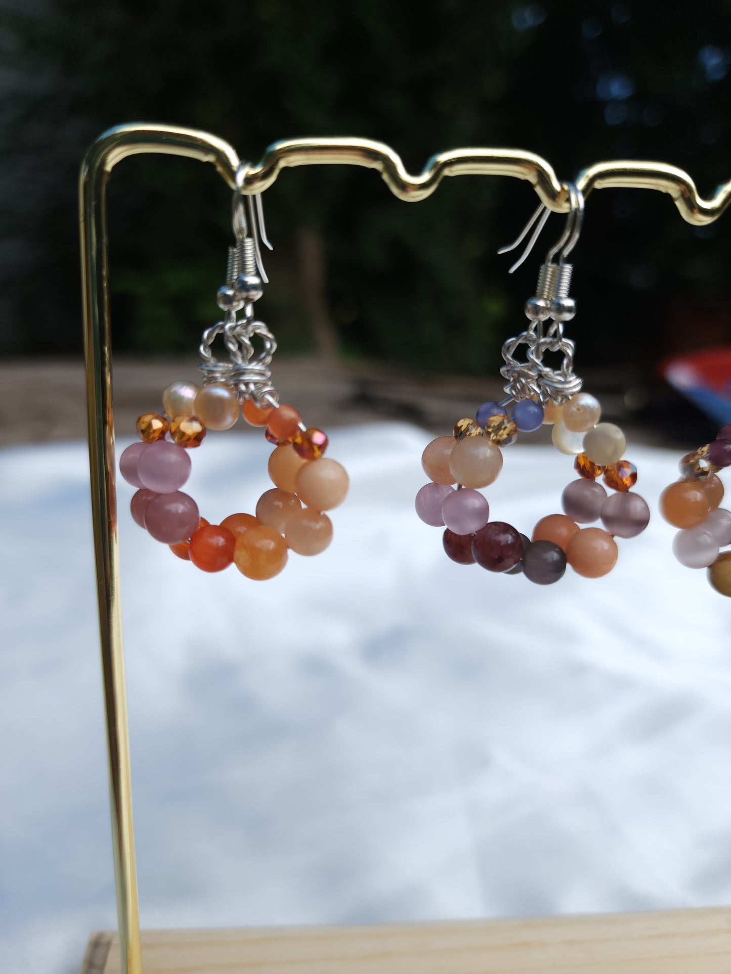 Natural Stone & Cateye Loops