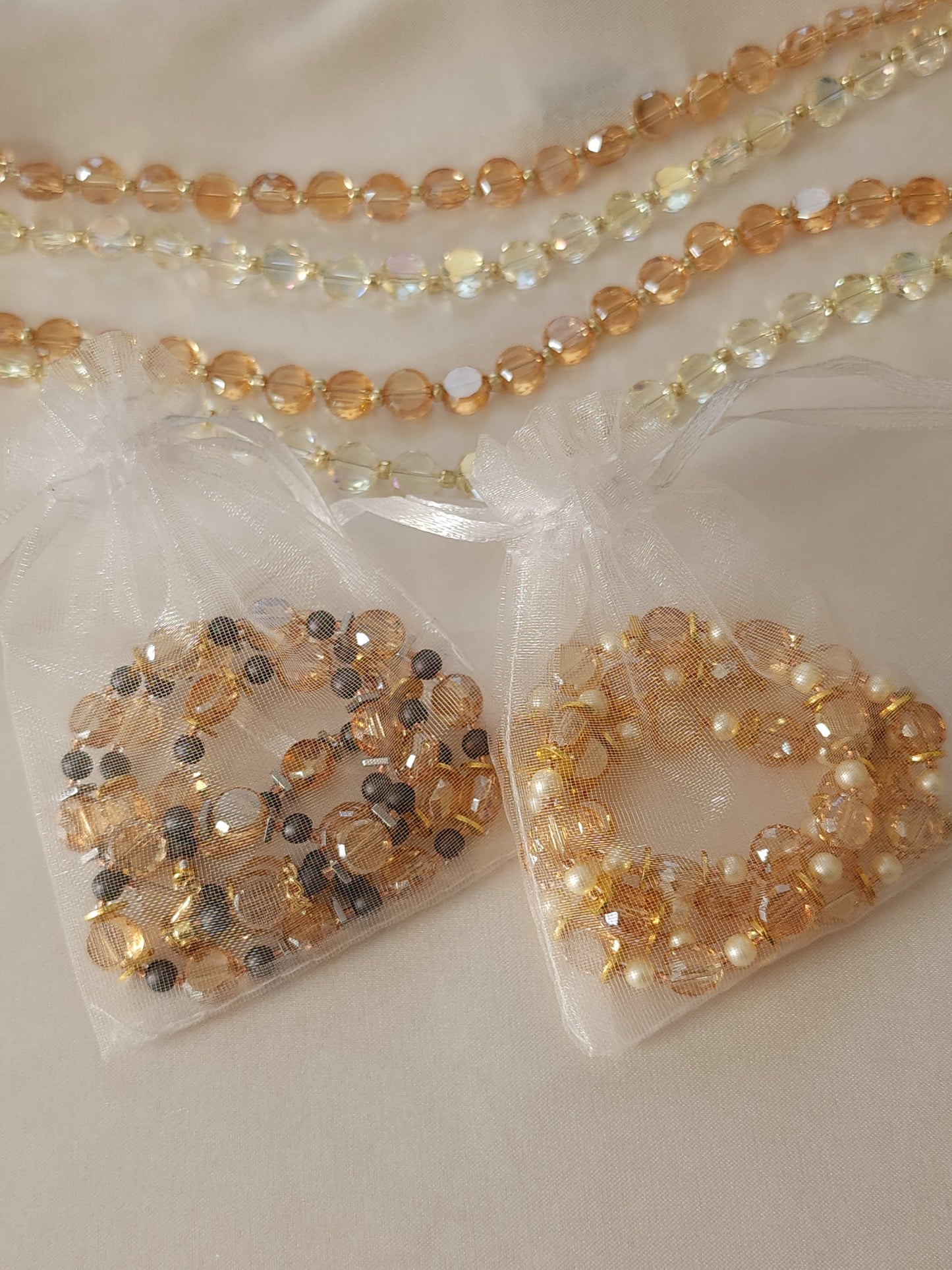 Sparkling Champagne Pearl Necklace