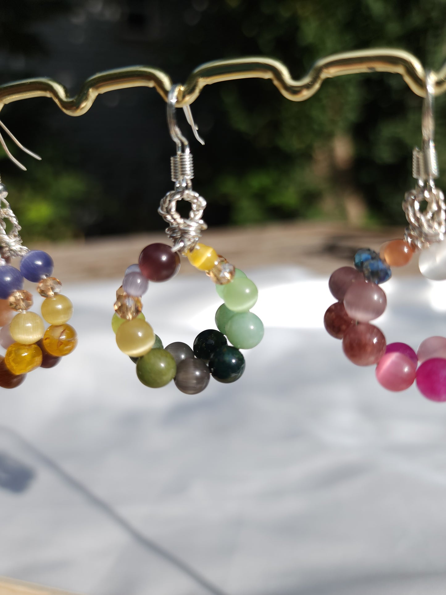 Natural Stone & Cateye Loops