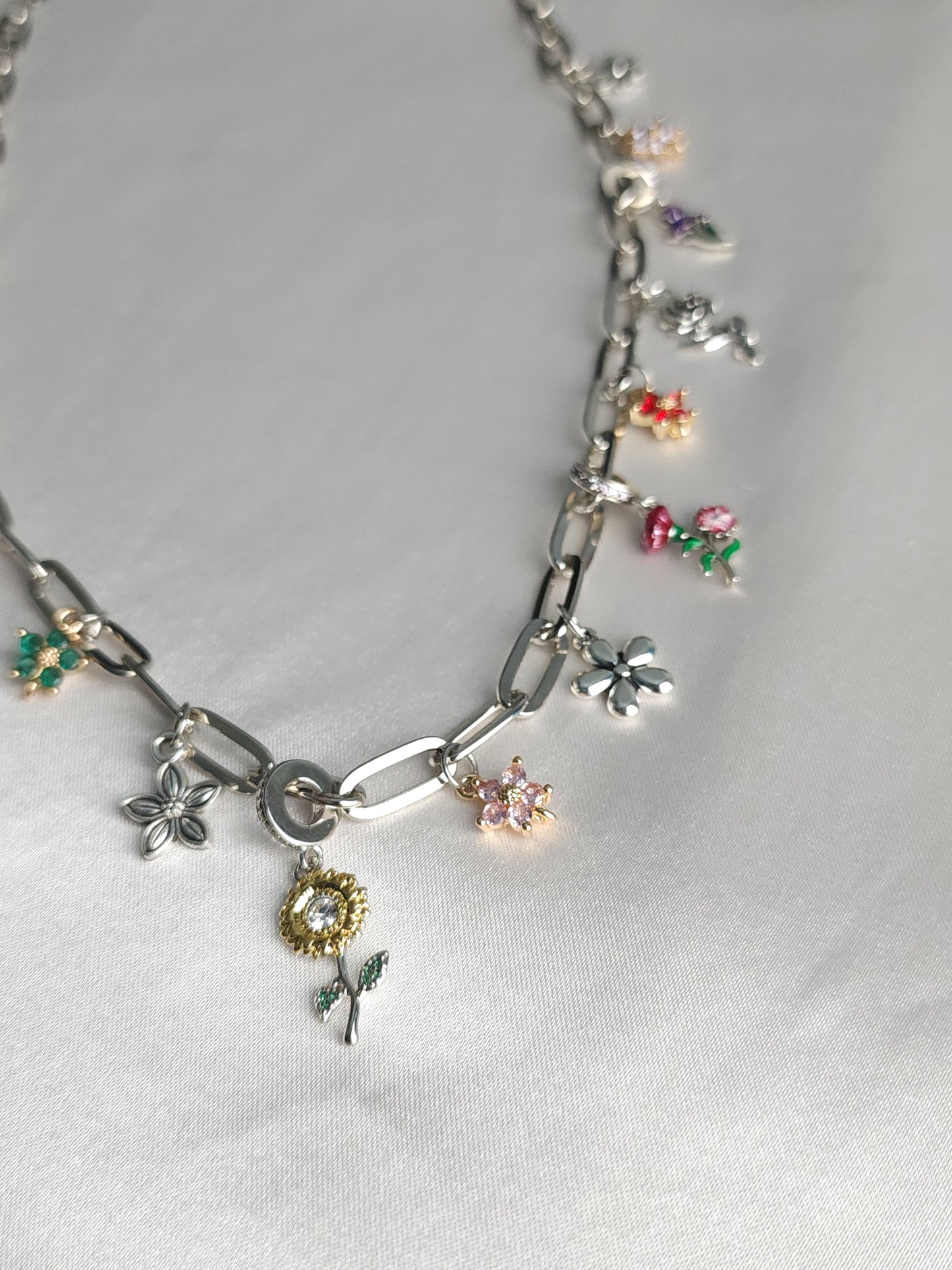 Floral Garden Charm Necklace