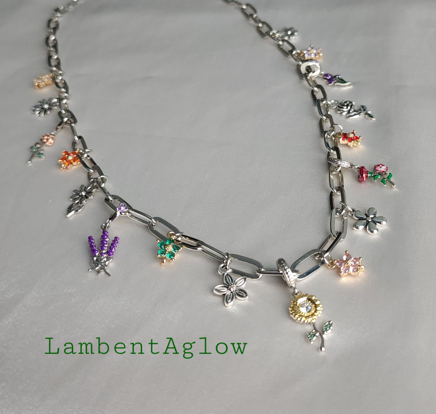 Floral Garden Charm Necklace