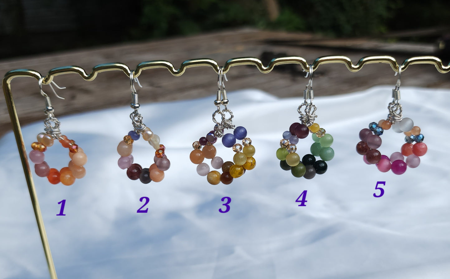Natural Stone & Cateye Loops
