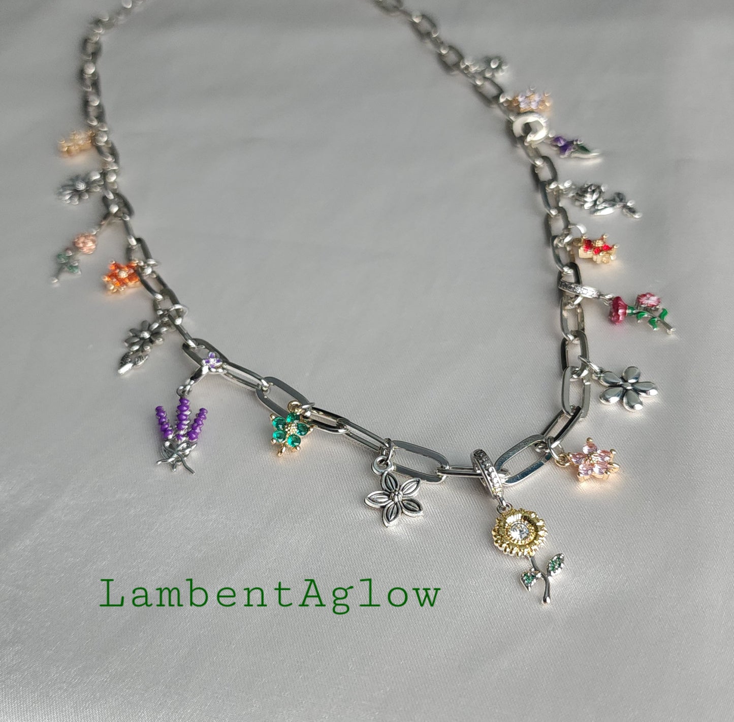 Floral Garden Charm Necklace