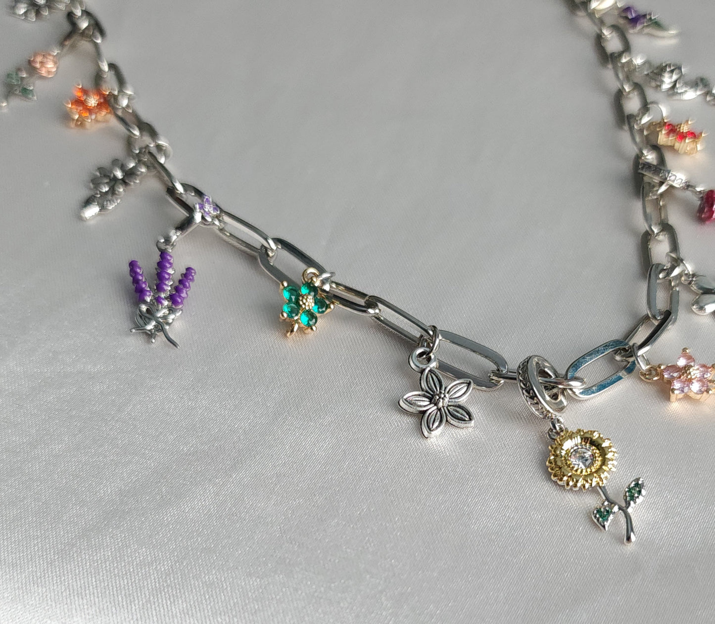 Floral Garden Charm Necklace