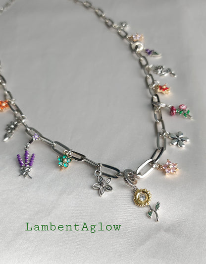 Floral Garden Charm Necklace