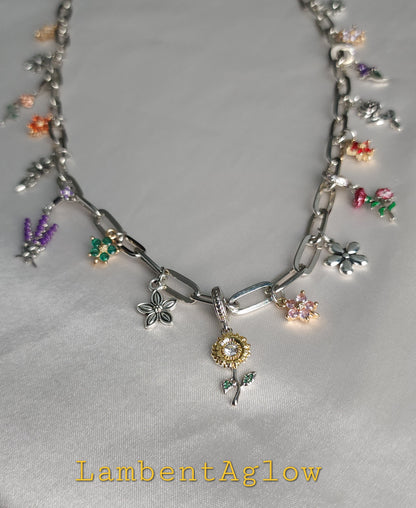 Floral Garden Charm Necklace