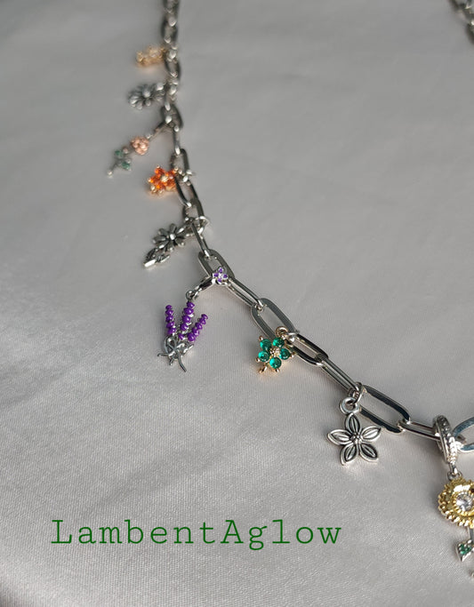 Floral Garden Charm Necklace